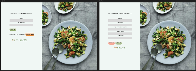 Login and Registration Figma mockup